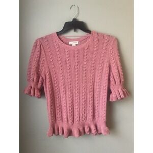 Calligraphic Sweater short sleeves pink XL